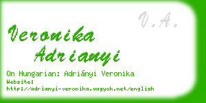 veronika adrianyi business card